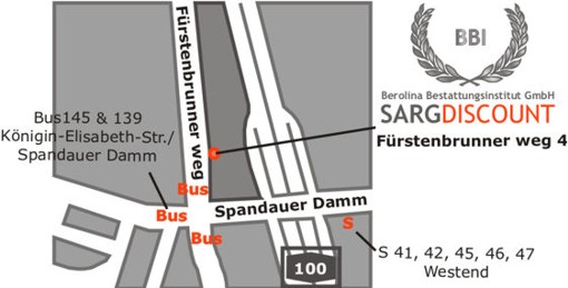 Anfahrtsplan SARGDISCOUNT Charlottenburg