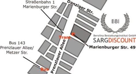 Anfahrtsplan SARGDISCOUNT Charlottenburg